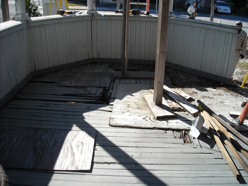 Upstair porch before restoration.